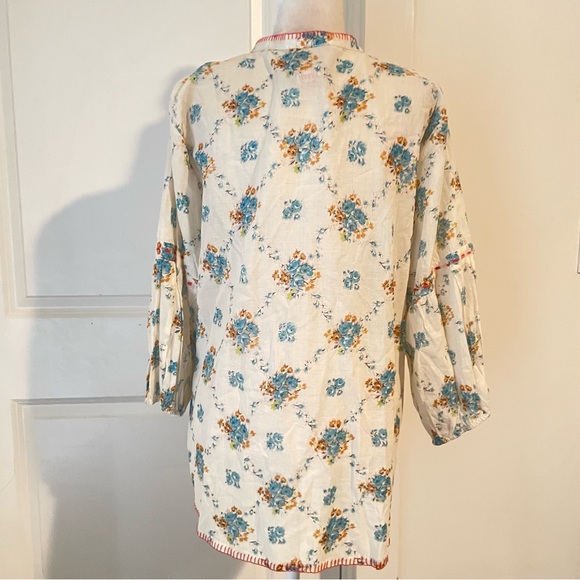 New Johnny Was Leti Boho Floral Blouse Sz XL - Picture 5 of 8